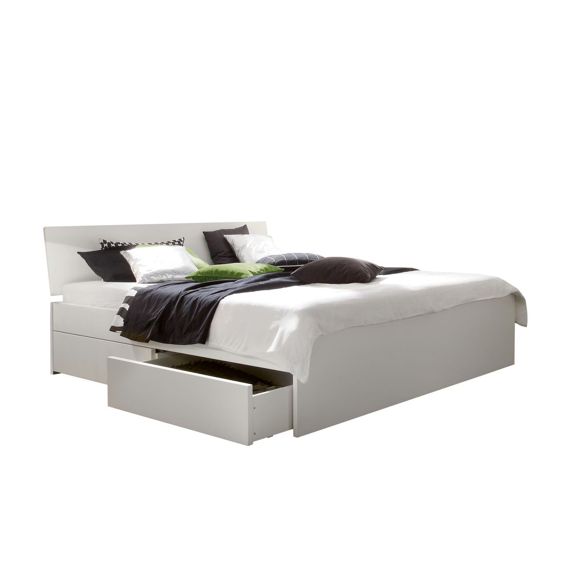 Bett Liverpool Komfort Buche Massivholz mit Schubkasten