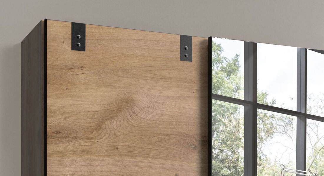 Spiegel-Schwebetüren-Kleiderschrank Nolan