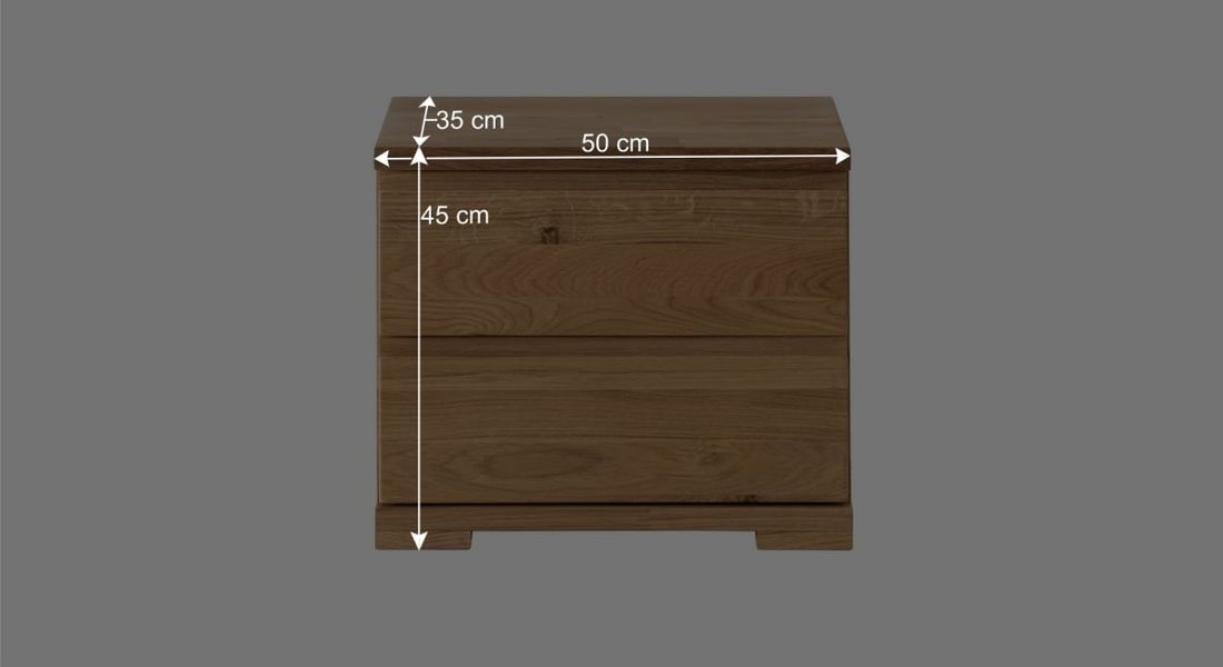 Nachttisch Nivan Wildeiche Massivholz H 45 cm