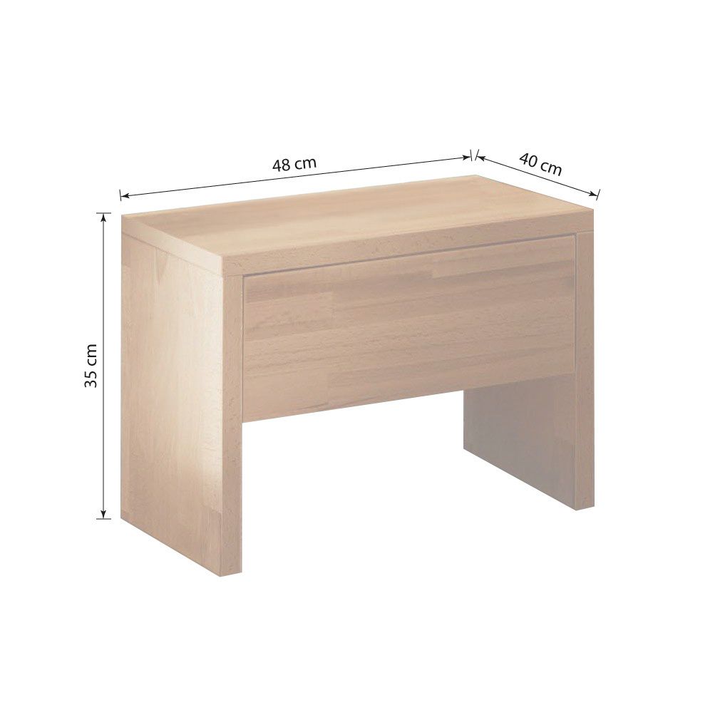 Nachttisch Varion Kernbuche Massivholz H 35cm