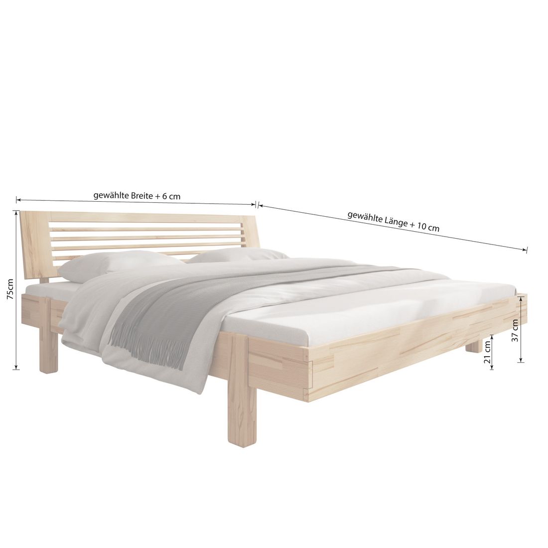 Bett Levisa Kernbuche Massivholz