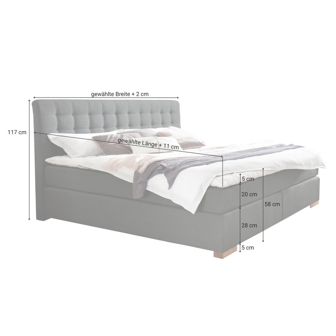 Boxspringbett Matai Express Webstoff