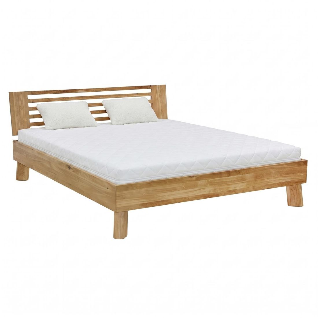 HOMELIV. Doppelbett Vivien Komfort Wildeiche Massivholz