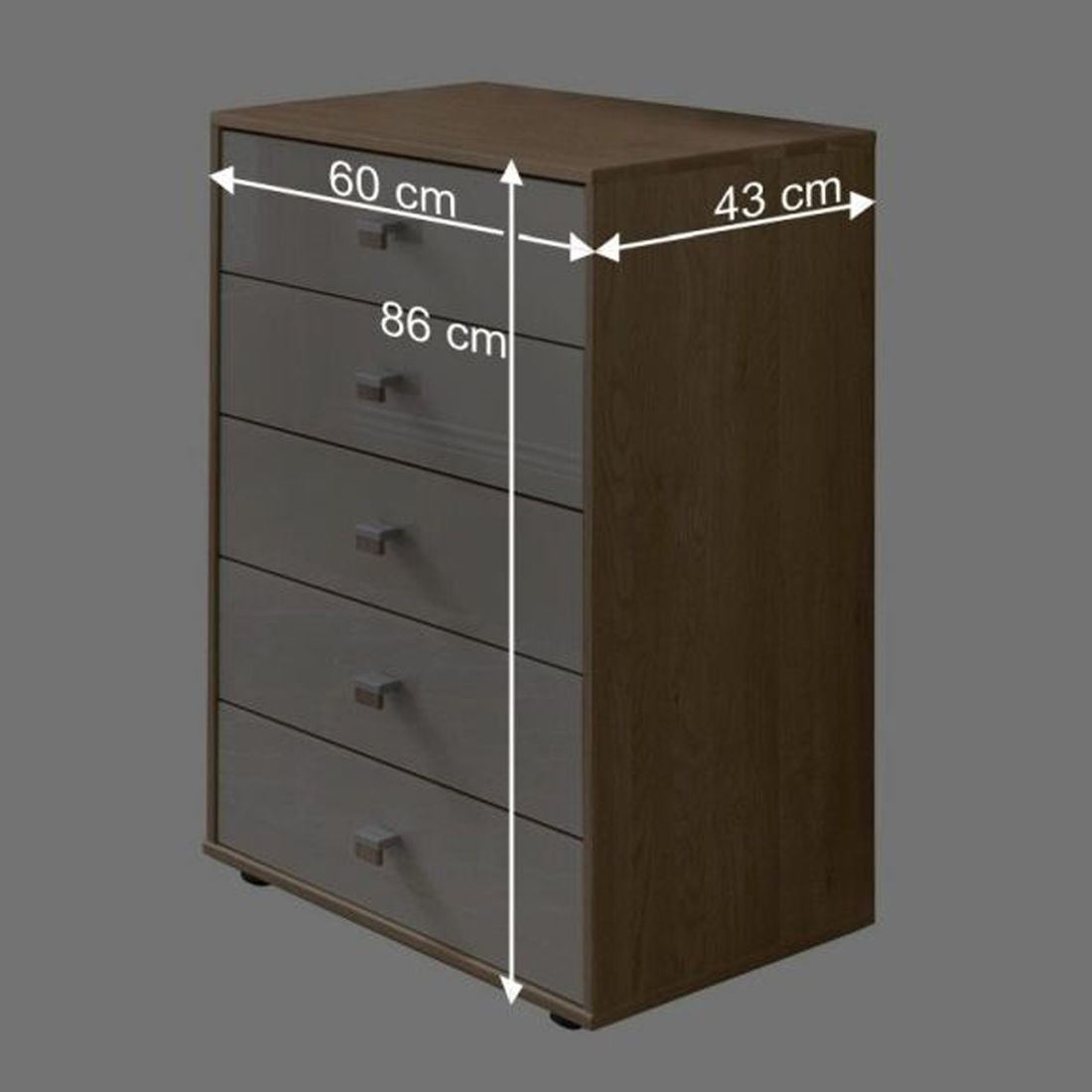 Sideboard Ayla Eiche teilmassiv mit Schubladen