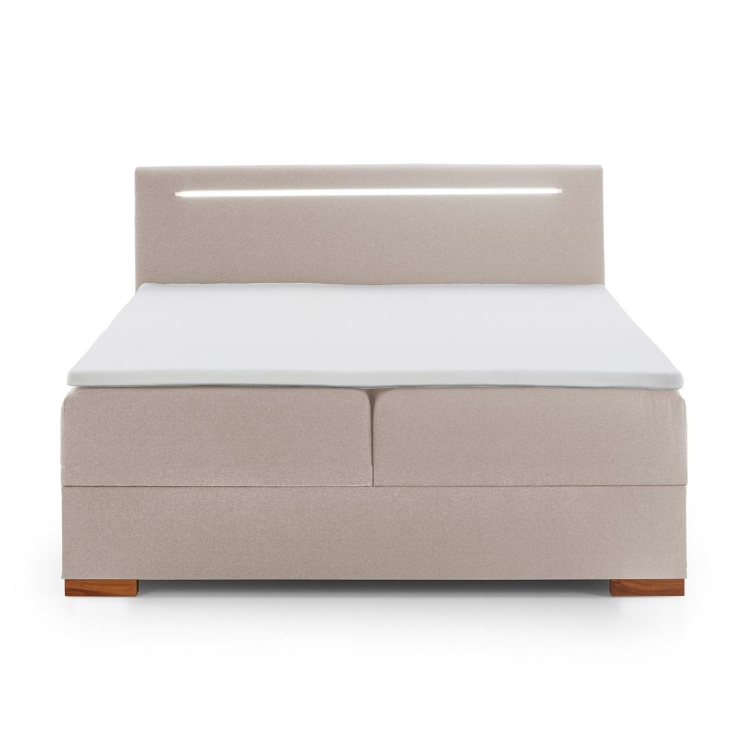 Boxspringbett Noar Webstoff mit Beleuchtung und Bettkasten