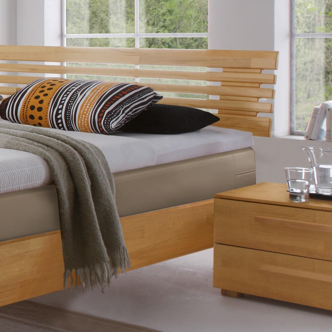 Boxspringbett Sardinien Buche Massivholz