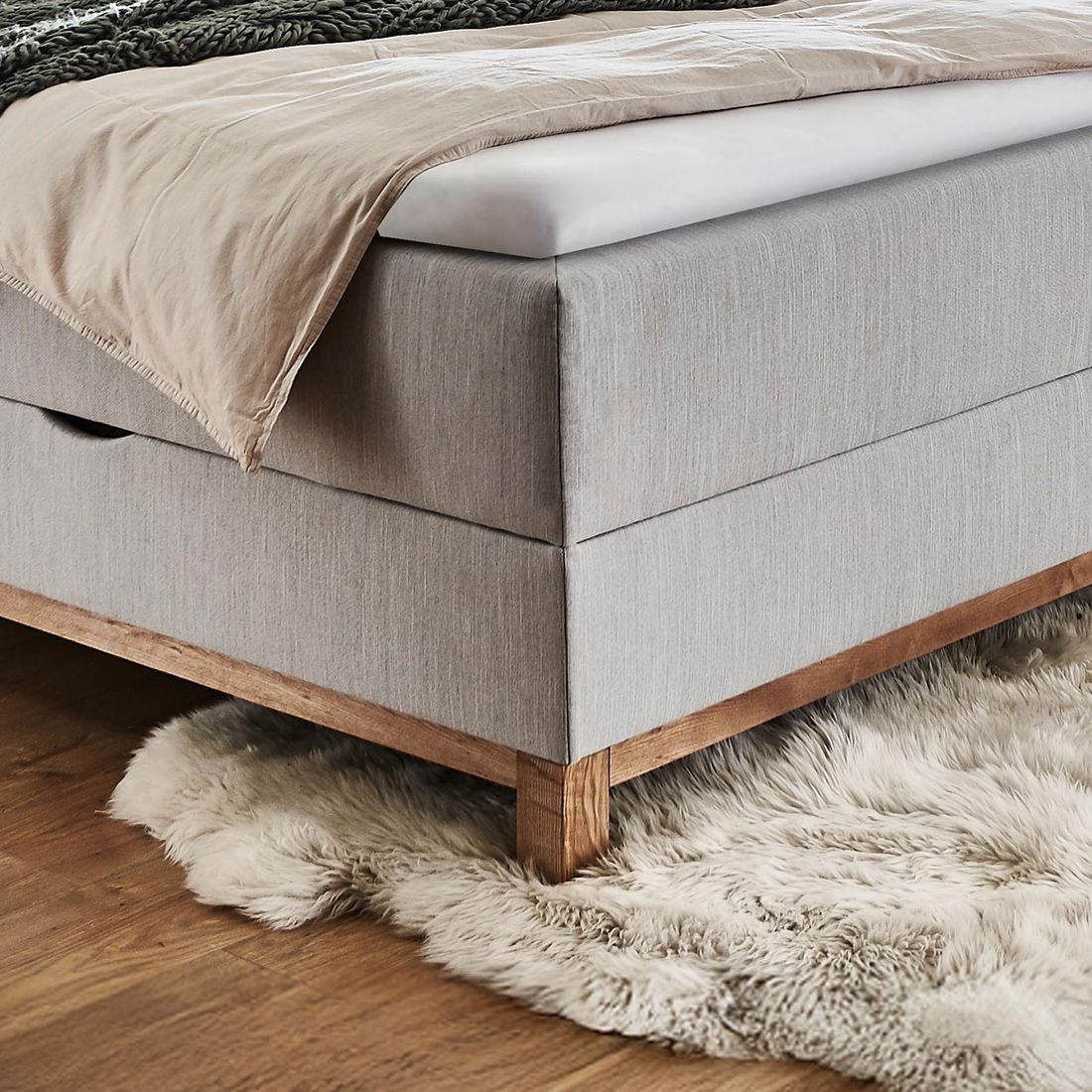 Boxspringbett Alamea Webstoff mit Bettkasten