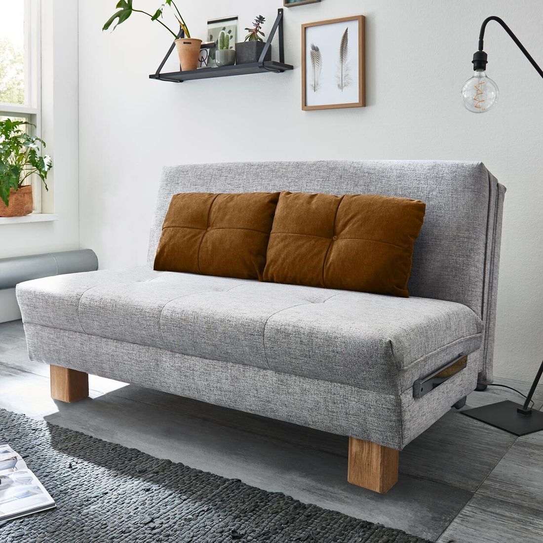 Schlafsofa Valda Webstoff mit Lattenrost