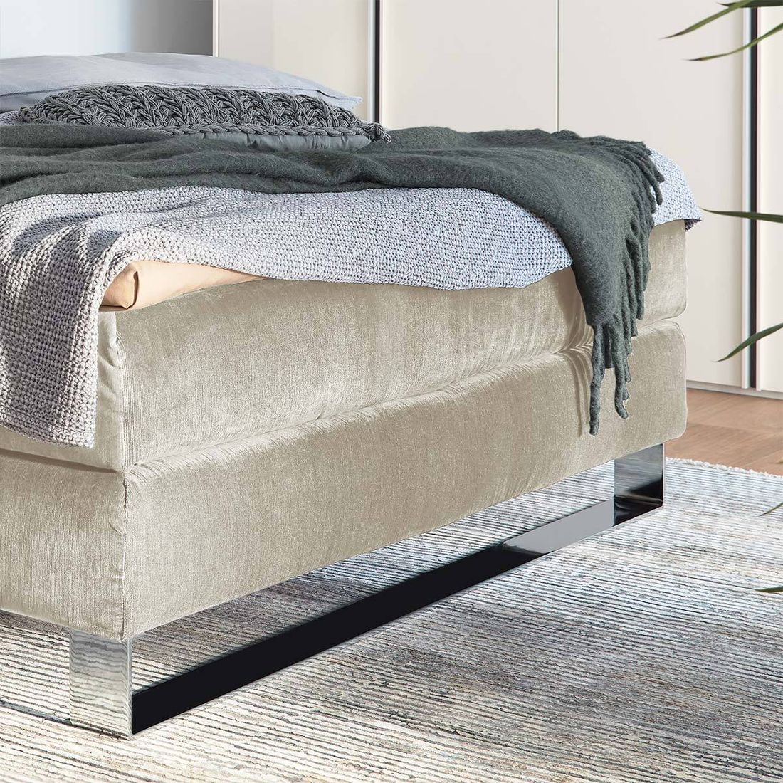 Musterring Boxspringbett Elias Webstoff JAB Kollektion mit Kopfteil geteilt