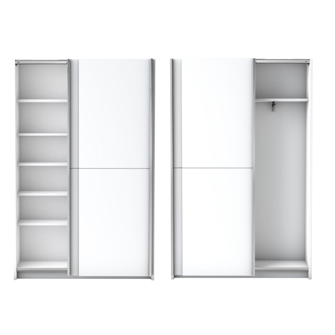 Schwebetüren-Kleiderschrank Nissa mit Innenausstattung 125x196cm