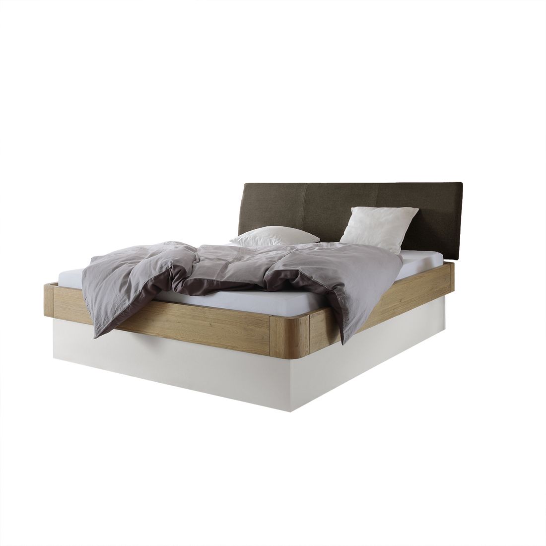 Bett Majuro Komfort Eiche Massivholz mit Bettkasten