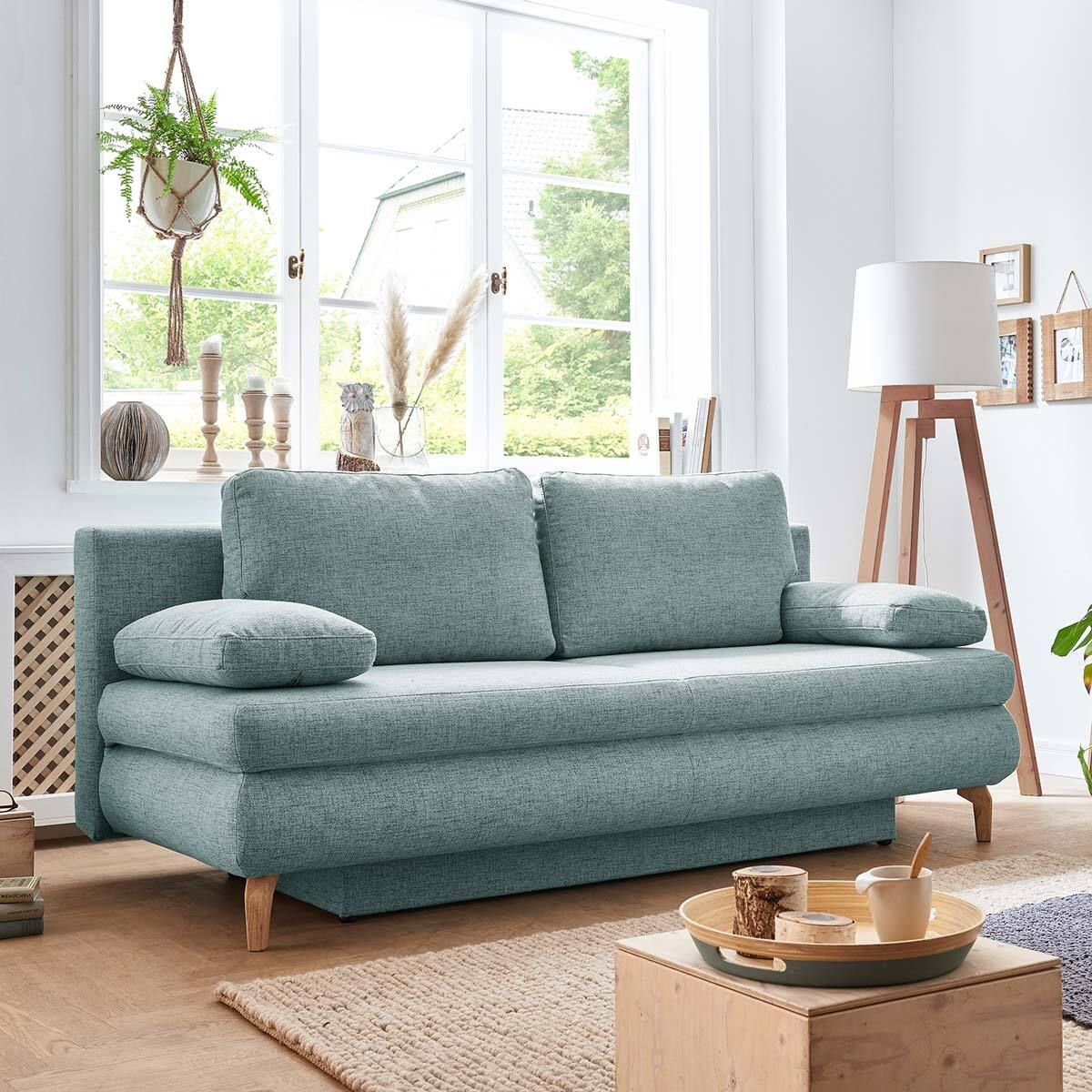 Schlafsofa Maranca Webstoff/Cord mit Bettkasten