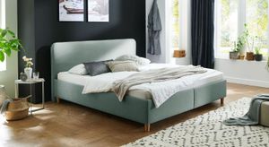 HOMELIV. Polsterbett Kannur Webstoff mit Bettkasten