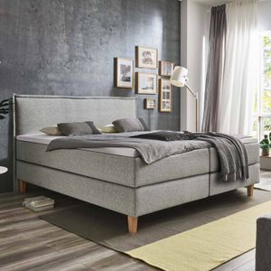 HOMELIV. Boxspringbett Zibo Webstoff