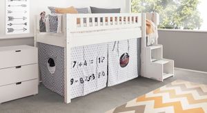 Mini-Hochbett Kids Town Design Buche teilmassiv mit Lattenrost