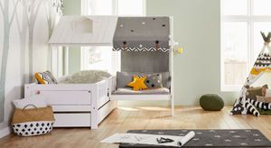 LIFETIME Hausbett und Sofa Ferienhaus Kiefer Massivholz mit Lattenrost