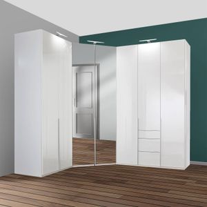 Eck-Kleiderschrank Esperia mit Beleuchtung
