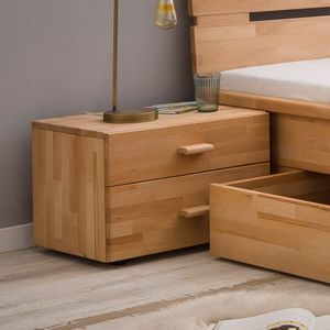 HOMELIV. Nachttisch Tamira Kernbuche Massivholz H 38cm