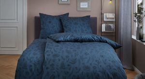 Kleine Wolke Mako-Satin-Bettwäsche Lisse Dunkelblau