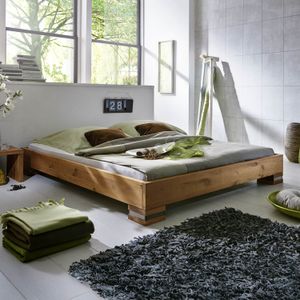 Bett Cervo Wildeiche Massivholz ohne Kopfteil