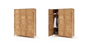 Drehtüren-Kleiderschrank Pasja Wildeiche Massivholz