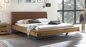 Balkenbett Okondo Wildeiche Vintage Massivholz