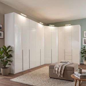 Eck-Kleiderschrank Esperia mit Beleuchtung