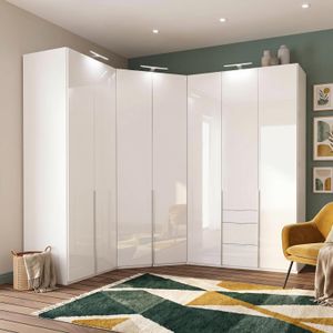 Eck-Kleiderschrank Esperia mit Beleuchtung