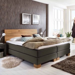 HOMELIV. Boxspringbett Peachland Webstoff