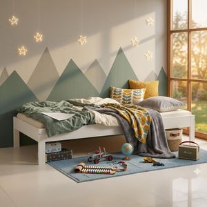 Bett Tacora Buche teilmassiv ohne Kopfteil mit Lattenrost 90x200cm