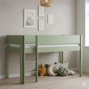 Mini-Hochbett Kids Town Color Buche teilmassiv mit Lattenrost