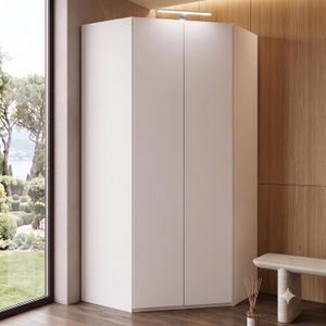Eck-Kleiderschrank Esperia mit Beleuchtung