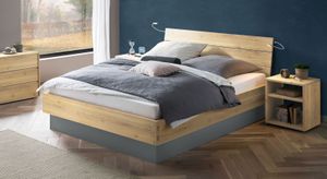 Bett Larus Komfort Wildeiche Massivholz mit Bettkasten