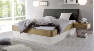 Bett Majuro Komfort Eiche Massivholz mit Bettkasten