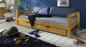 Ausziehbett Kids Paradise Kiefer Massivholz mit Lattenrost und Schubkasten