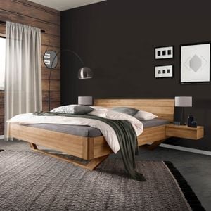 Bett Aleko Komfort Wildeiche Massivholz