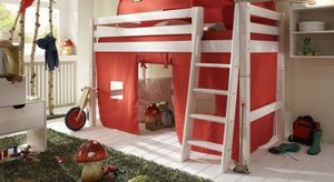 Midi-Hochbett Kids Paradise Kiefer Massivholz mit Lattenrost