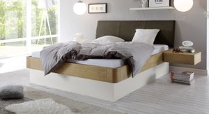 Bett Majuro Komfort Eiche Massivholz mit Bettkasten