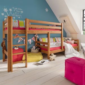Etagenbett Kids Paradise für Dachschrägen Kiefer Massivholz mit Lattenrost