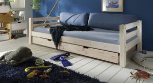 Ausziehbett Kids Paradise Kiefer Massivholz mit Lattenrost und Schubkasten