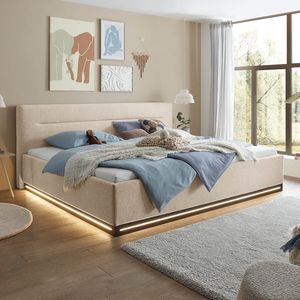 set one Familienbett Franklin Kopfteil mit Quereinzug Sockel schwarz 240x200cm