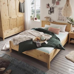 HOMELIV. Bett Jerico Komfort Kiefer Massivholz