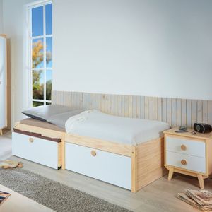 Bett Saffar Komfort Kiefer Massivholz mit Schubkasten