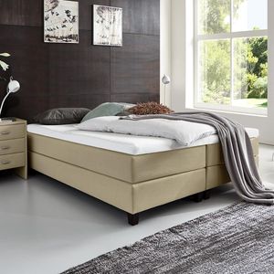 HOMELIV. Boxspringbett Luciano Webstoff ohne Kopfteil