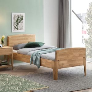 Einzelbett Stanis Komfort Eiche Massivholz