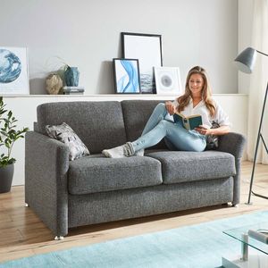 Schlafsofa Tullia Webstoff/Velours mit Lattenrost