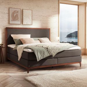 Boxspringbett Learo Velours-Strukturstoff