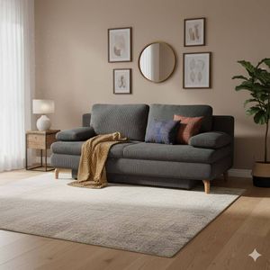 Schlafsofa Maranca Webstoff/Cord mit Bettkasten