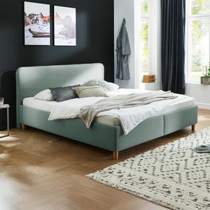 HOMELIV. Polsterbett Kannur Webstoff mit Bettkasten