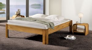 Bett Santa Clara Eiche Massivholz ohne Kopfteil